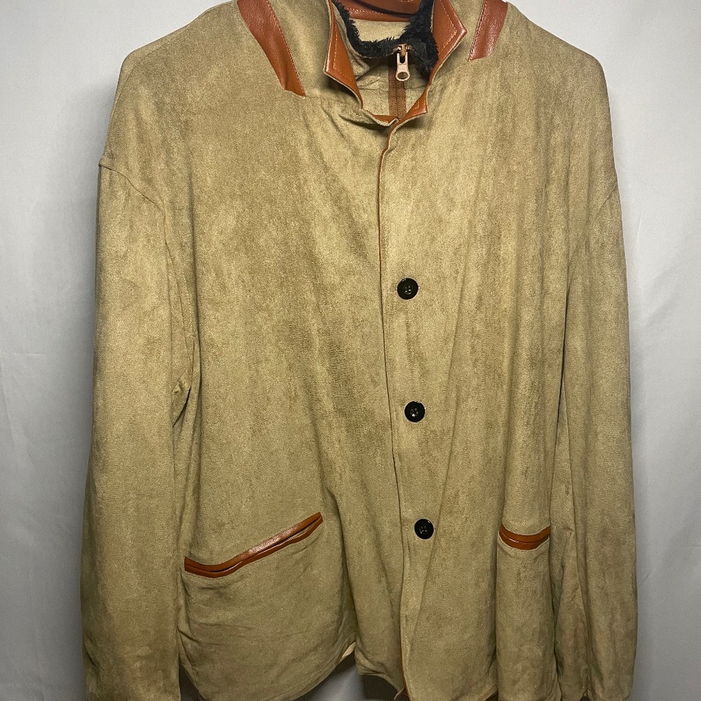 Lojoutye Men’s Faux Suede Buckskin Coat